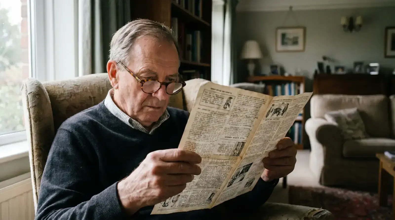 A bettor reading promotional conditions on a paper leaflet