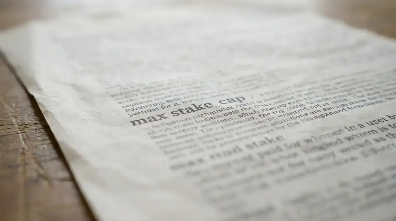 Close-up of fine-print terms on a printed promotional sheet